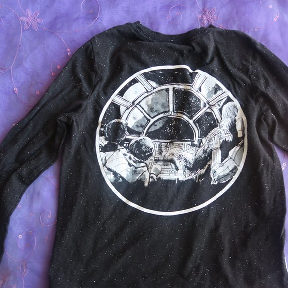 GAP kids Starwars moon spaceship long sleeved tee in black and white size small. - Picture 5 of 5
